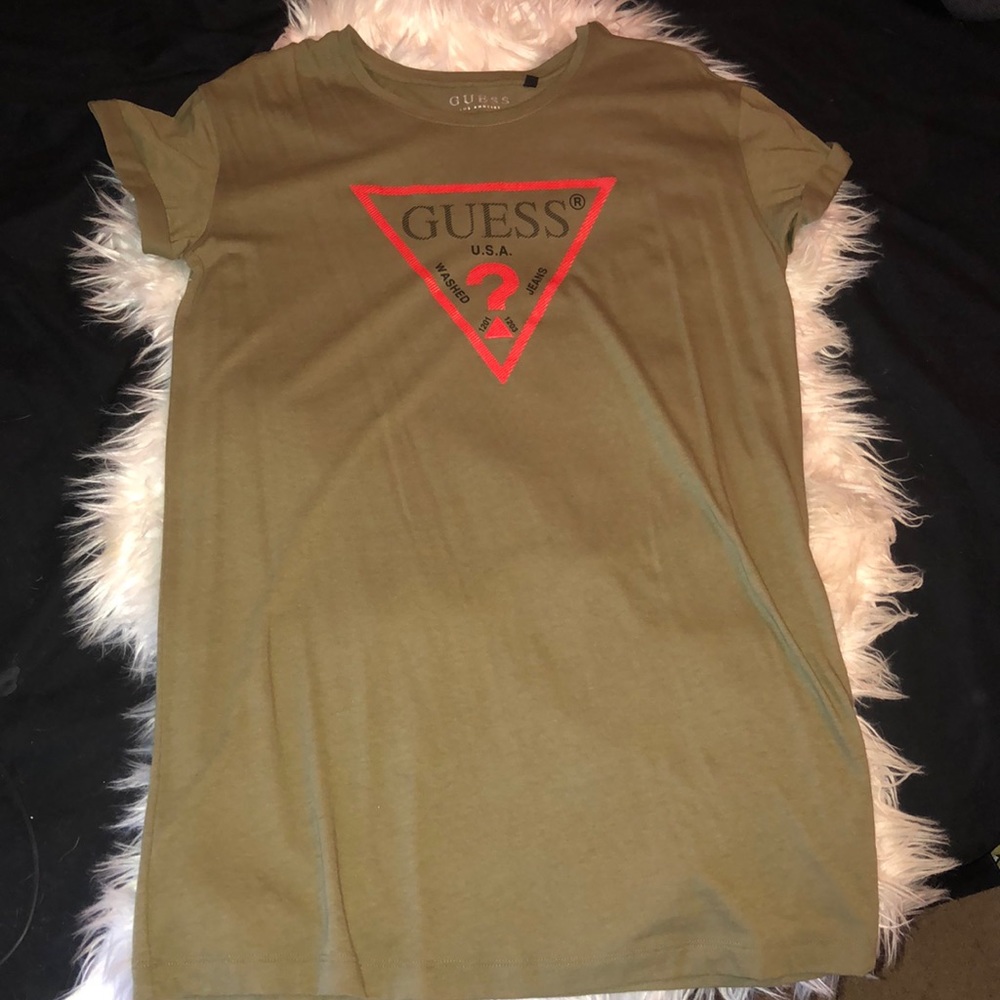 Army green GUESS t-shirt dress